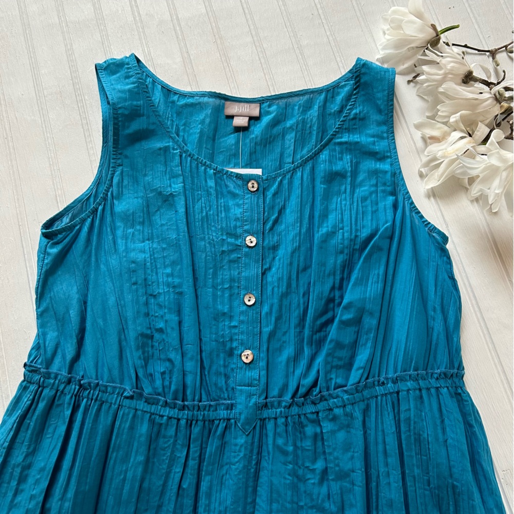 J Jill ~new ~Cotton and silk Sleeveless Maxi Dress - Picture 2 of 11